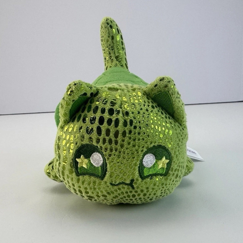 Aphmau MeeMeows Turtle Cat Plush 7" Under‎ the Sea Litter 5 Rare Green Shiny Cat